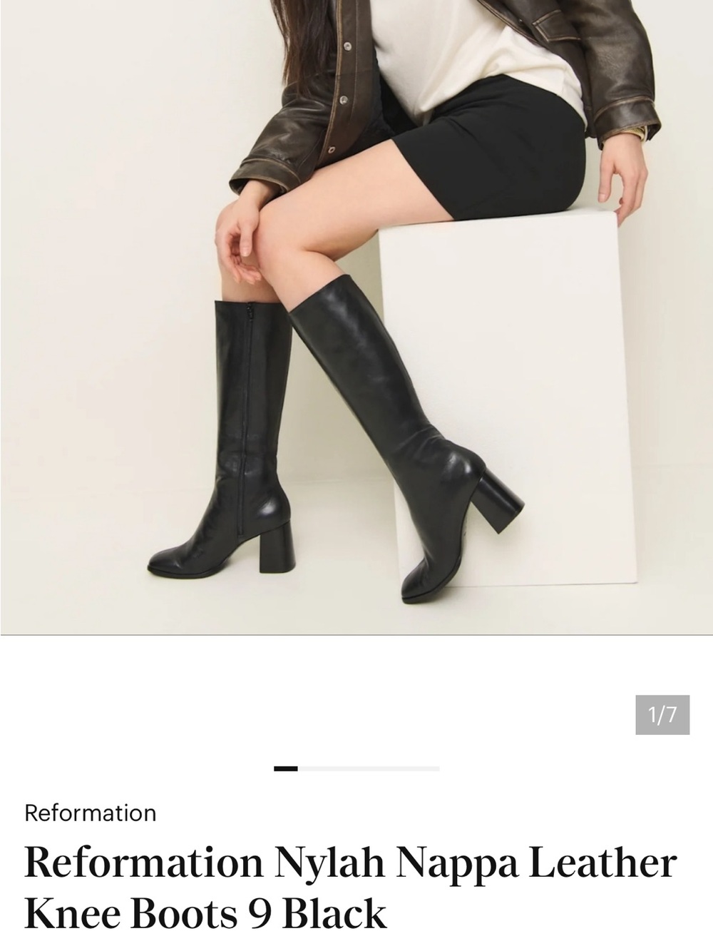 Reformation Black Block Heel Boots - Picture 2 of 5